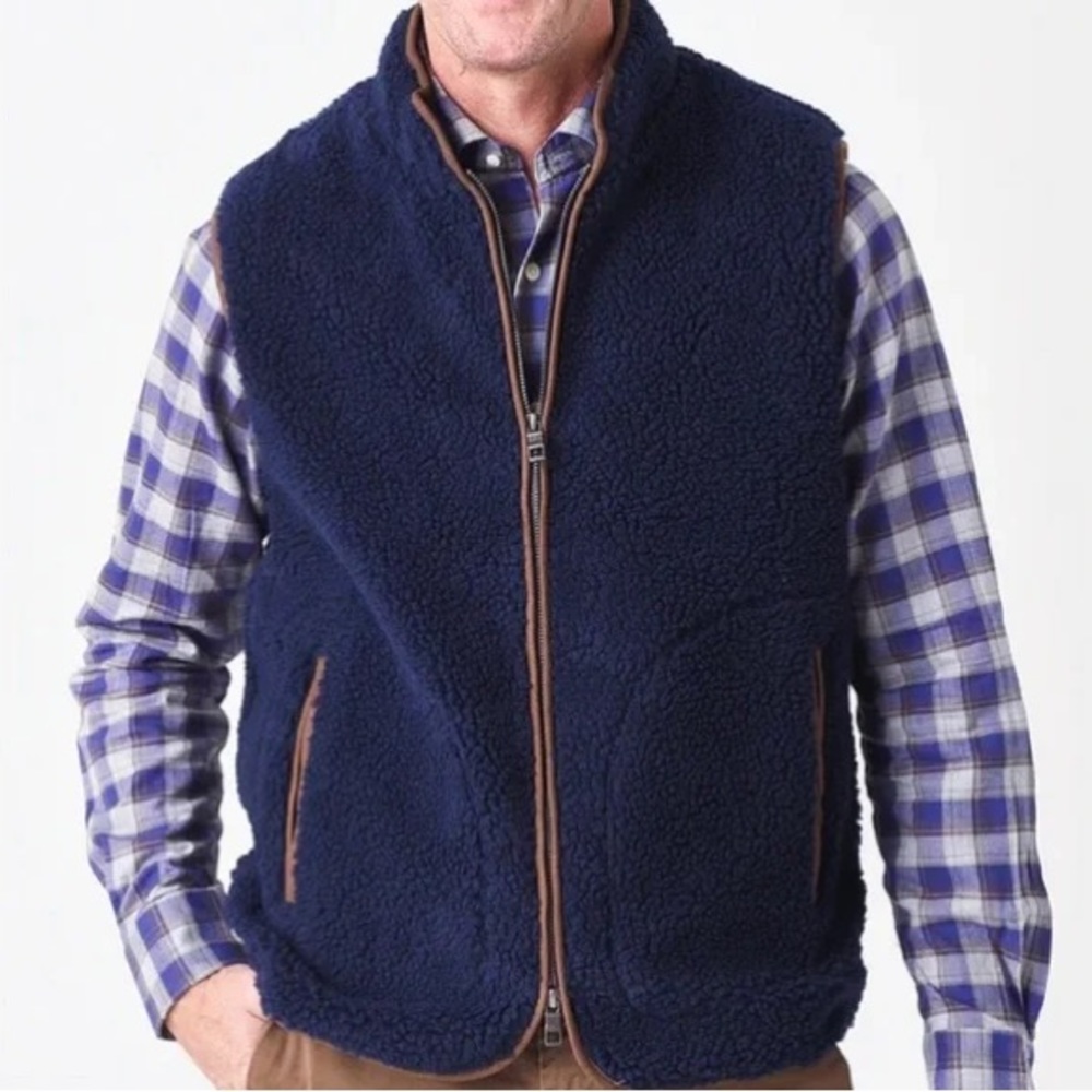 Peter Millar - High Pile Sherpa Vest - Navy - Large